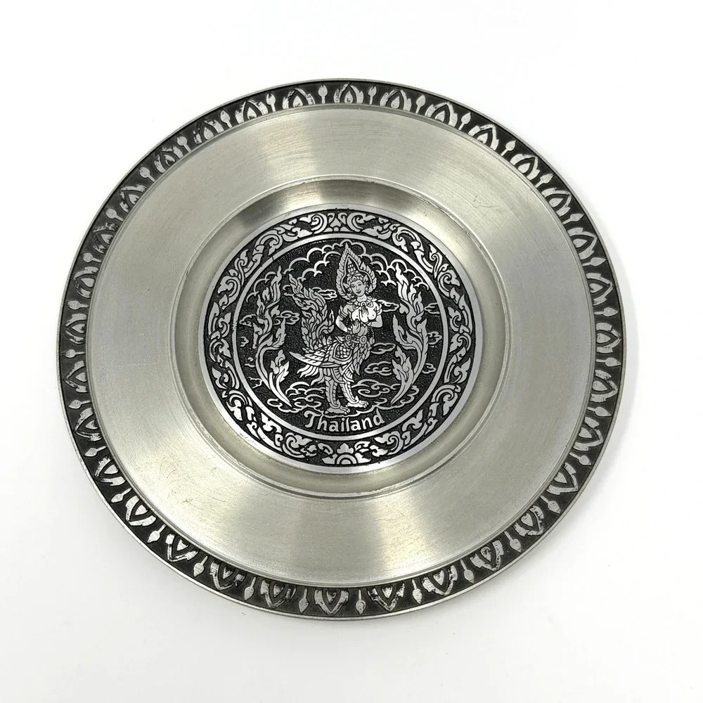 P.V. Pewter Thai Dancer Decorative Plate Thailand 97% Tin 6.5 In